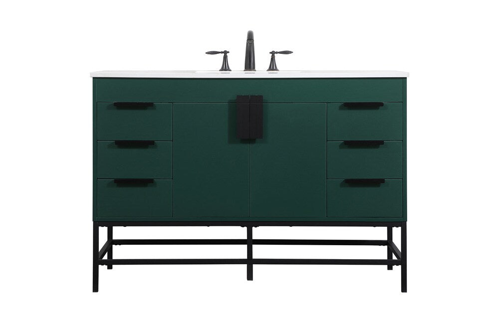 Elegant Furniture & Lighting - Eugene 48 inch Single bathroom vanity in green - VF488W48MGN veiw 1