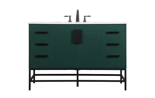 Elegant Furniture & Lighting - Eugene 48 inch Single bathroom vanity in green - VF488W48MGN veiw 1