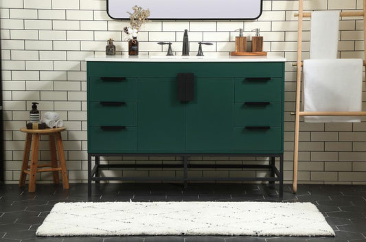Elegant Furniture & Lighting - Eugene 48 inch Single bathroom vanity in green - VF488W48MGN veiw 2