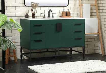 Elegant Furniture & Lighting - Eugene 48 inch Single bathroom vanity in green - VF488W48MGN veiw 3