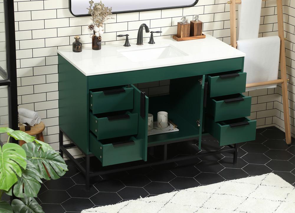 Elegant Furniture & Lighting - Eugene 48 inch Single bathroom vanity in green - VF488W48MGN veiw 4