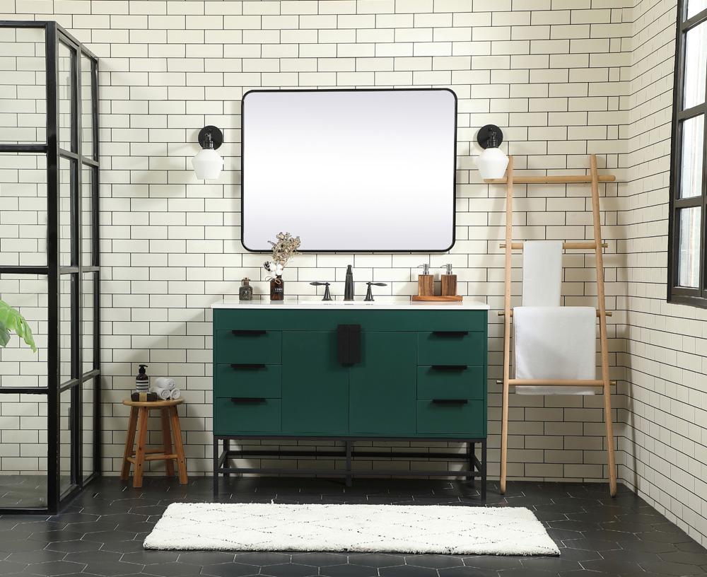 Elegant Furniture & Lighting - Eugene 48 inch Single bathroom vanity in green - VF488W48MGN veiw 5