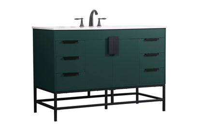 Elegant Furniture & Lighting - Eugene 48 inch Single bathroom vanity in green - VF488W48MGN veiw 8