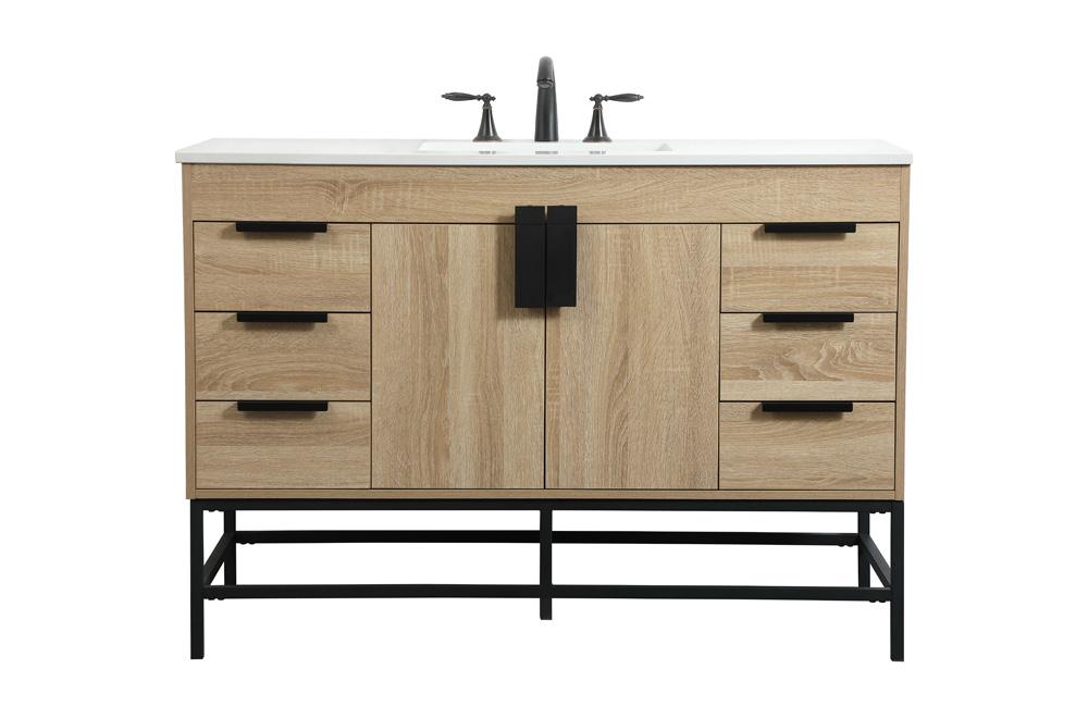 Elegant Furniture & Lighting - Eugene 48 inch Single bathroom vanity in mango wood - VF488W48MW veiw 1