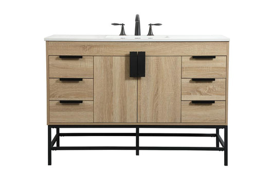 Elegant Furniture & Lighting - Eugene 48 inch Single bathroom vanity in mango wood - VF488W48MW veiw 1
