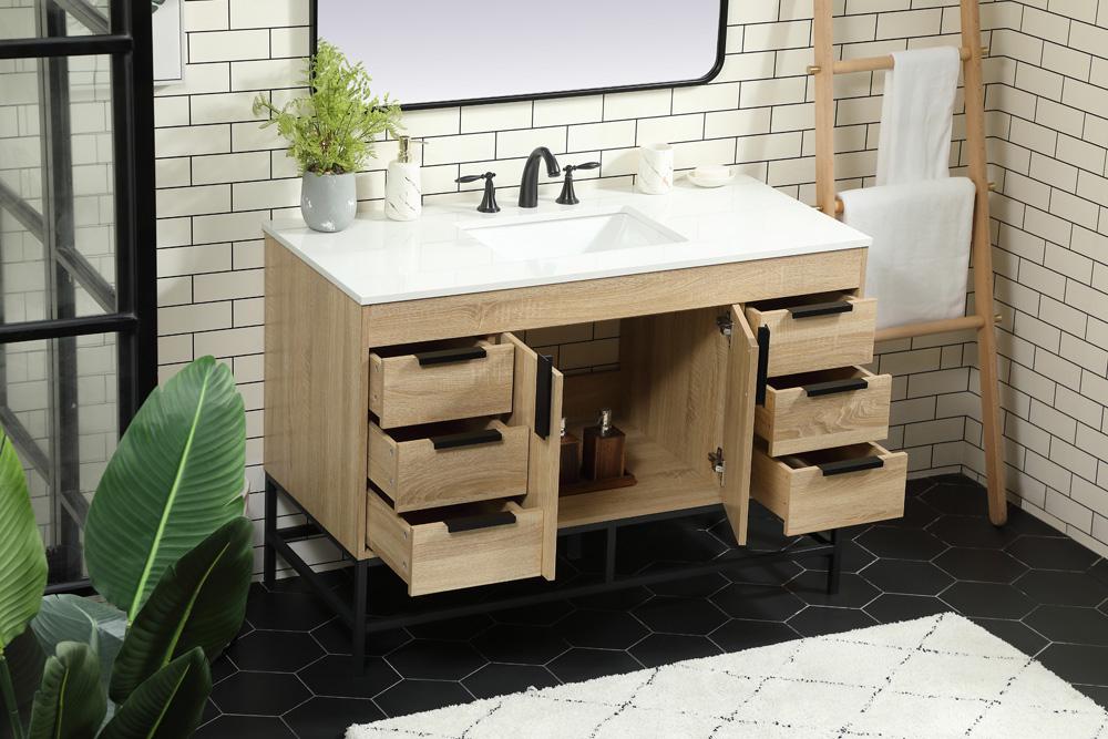 Elegant Furniture & Lighting - Eugene 48 inch Single bathroom vanity in mango wood - VF488W48MW veiw 4