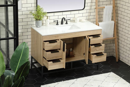 Elegant Furniture & Lighting - Eugene 48 inch Single bathroom vanity in mango wood - VF488W48MW veiw 4