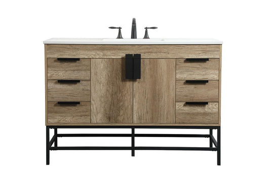 Elegant Furniture & Lighting - Eugene 48 inch Single bathroom vanity in natural oak - VF488W48NT veiw 1