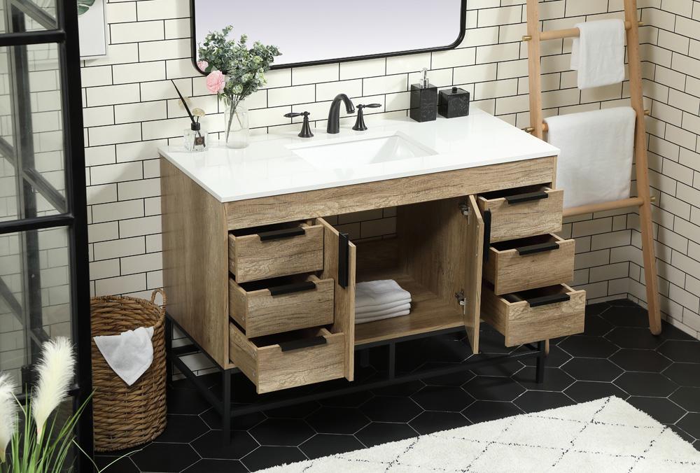 Elegant Furniture & Lighting - Eugene 48 inch Single bathroom vanity in natural oak - VF488W48NT veiw 4