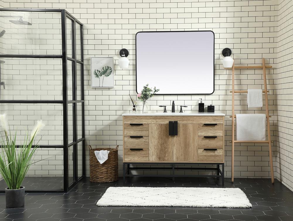 Elegant Furniture & Lighting - Eugene 48 inch Single bathroom vanity in natural oak - VF488W48NT veiw 5