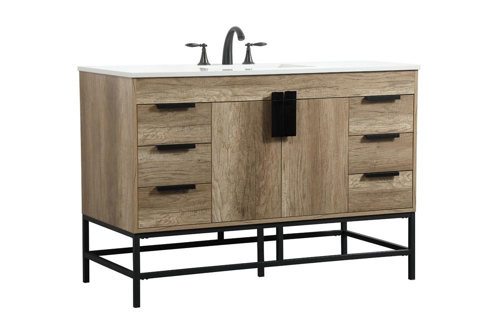 Elegant Furniture & Lighting - Eugene 48 inch Single bathroom vanity in natural oak - VF488W48NT veiw 8