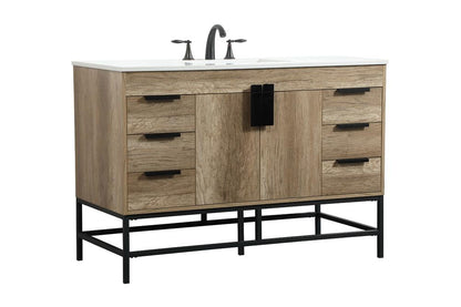 Elegant Furniture & Lighting - Eugene 48 inch Single bathroom vanity in natural oak - VF488W48NT veiw 8