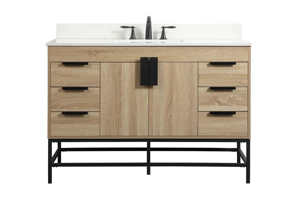 Elegant Furniture & Lighting - Eugene 48 inch Single bathroom vanity in mango wood with backsplash - VF488W48MW-BS veiw 1