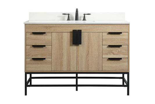 Elegant Furniture & Lighting - Eugene 48 inch Single bathroom vanity in mango wood with backsplash - VF488W48MW-BS veiw 1