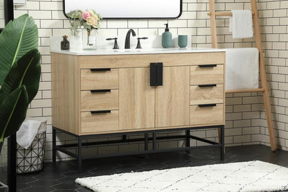 Elegant Furniture & Lighting - Eugene 48 inch Single bathroom vanity in mango wood with backsplash - VF488W48MW-BS veiw 3