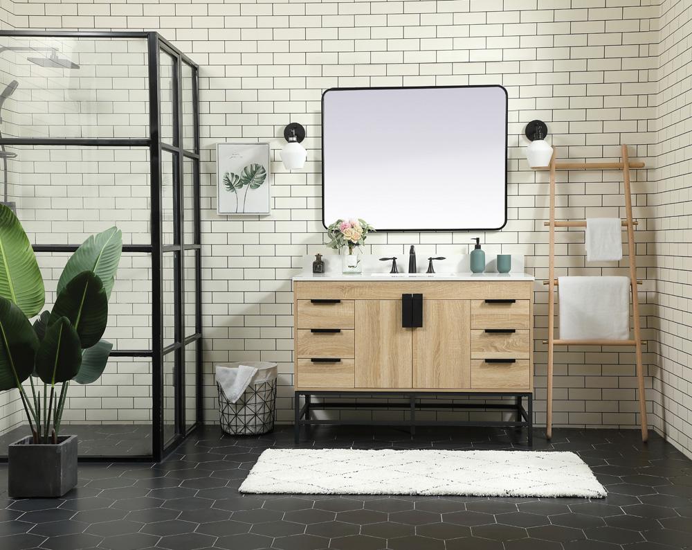 Elegant Furniture & Lighting - Eugene 48 inch Single bathroom vanity in mango wood with backsplash - VF488W48MW-BS veiw 5
