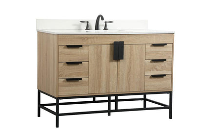 Elegant Furniture & Lighting - Eugene 48 inch Single bathroom vanity in mango wood with backsplash - VF488W48MW-BS veiw 8