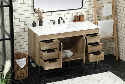 Elegant Furniture & Lighting - Eugene 48 inch Single bathroom vanity in natural oak with backsplash - VF488W48NT-BS veiw 4