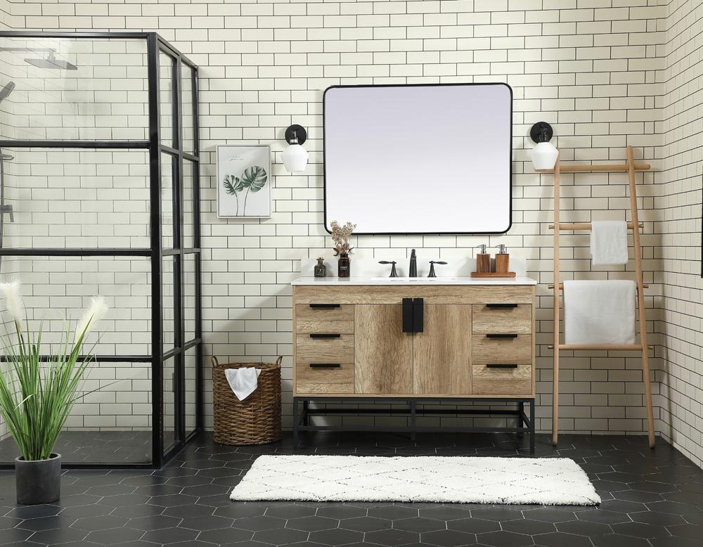 Elegant Furniture & Lighting - Eugene 48 inch Single bathroom vanity in natural oak with backsplash - VF488W48NT-BS veiw 5