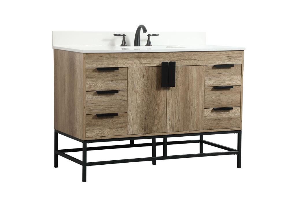 Elegant Furniture & Lighting - Eugene 48 inch Single bathroom vanity in natural oak with backsplash - VF488W48NT-BS veiw 8