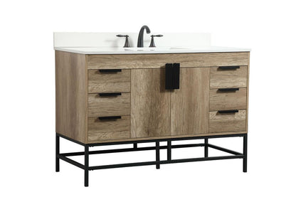 Elegant Furniture & Lighting - Eugene 48 inch Single bathroom vanity in natural oak with backsplash - VF488W48NT-BS veiw 8