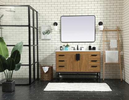 Elegant Furniture & Lighting - Eugene 48 inch Single bathroom vanity in walnut brown with backsplash - VF488W48WB-BS veiw 5