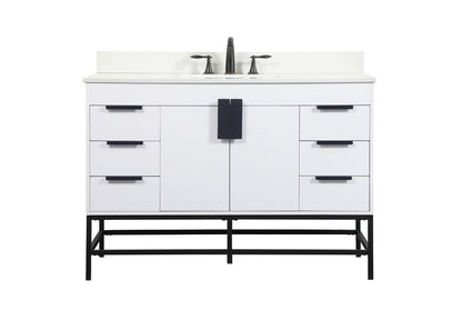 Elegant Furniture & Lighting - Eugene 48 inch Single bathroom vanity in white with backsplash - VF488W48MWH-BS veiw 1