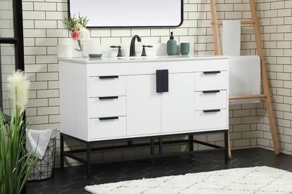Elegant Furniture & Lighting - Eugene 48 inch Single bathroom vanity in white with backsplash - VF488W48MWH-BS veiw 3