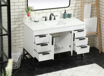 Elegant Furniture & Lighting - Eugene 48 inch Single bathroom vanity in white with backsplash - VF488W48MWH-BS veiw 4