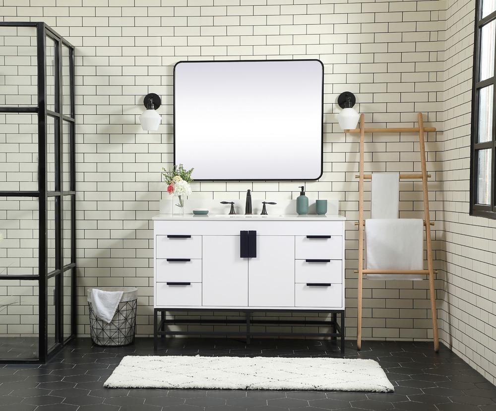 Elegant Furniture & Lighting - Eugene 48 inch Single bathroom vanity in white with backsplash - VF488W48MWH-BS veiw 5
