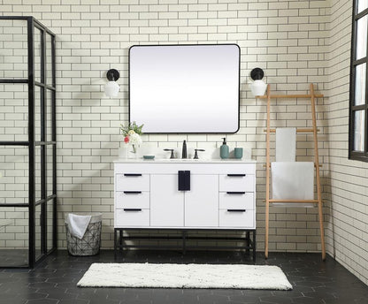 Elegant Furniture & Lighting - Eugene 48 inch Single bathroom vanity in white with backsplash - VF488W48MWH-BS veiw 5