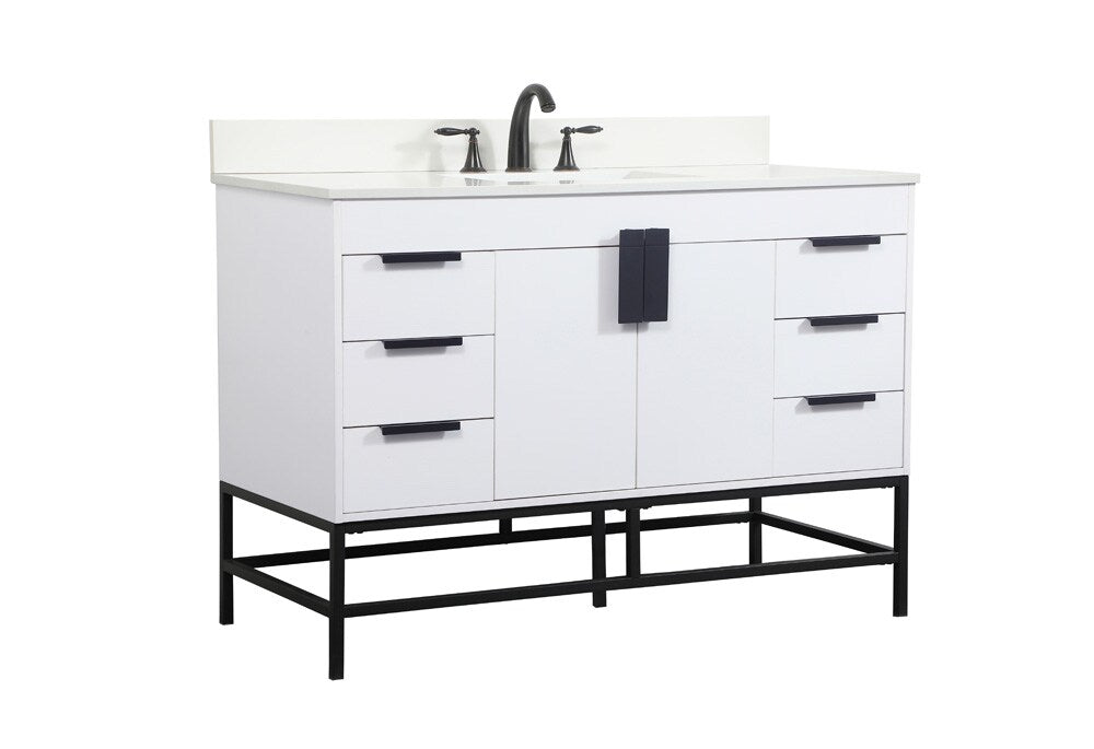 Elegant Furniture & Lighting - Eugene 48 inch Single bathroom vanity in white with backsplash - VF488W48MWH-BS veiw 8
