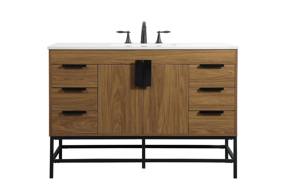 Elegant Furniture & Lighting - Eugene 48 inch Single bathroom vanity in walnut brown - VF488W48WB veiw 1