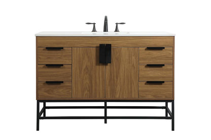 Elegant Furniture & Lighting - Eugene 48 inch Single bathroom vanity in walnut brown - VF488W48WB veiw 1