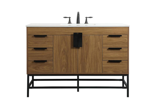 Elegant Furniture & Lighting - Eugene 48 inch Single bathroom vanity in walnut brown - VF488W48WB veiw 1