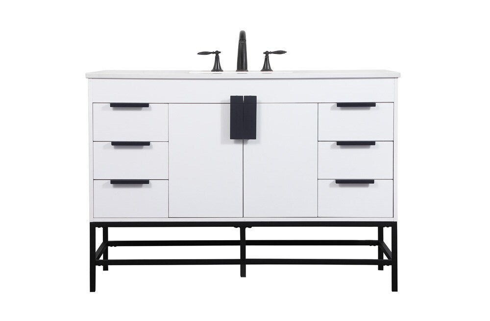 Elegant Furniture & Lighting - Eugene 48 inch Single bathroom vanity in white - VF488W48MWH veiw 1