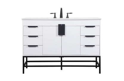 Elegant Furniture & Lighting - Eugene 48 inch Single bathroom vanity in white - VF488W48MWH veiw 1