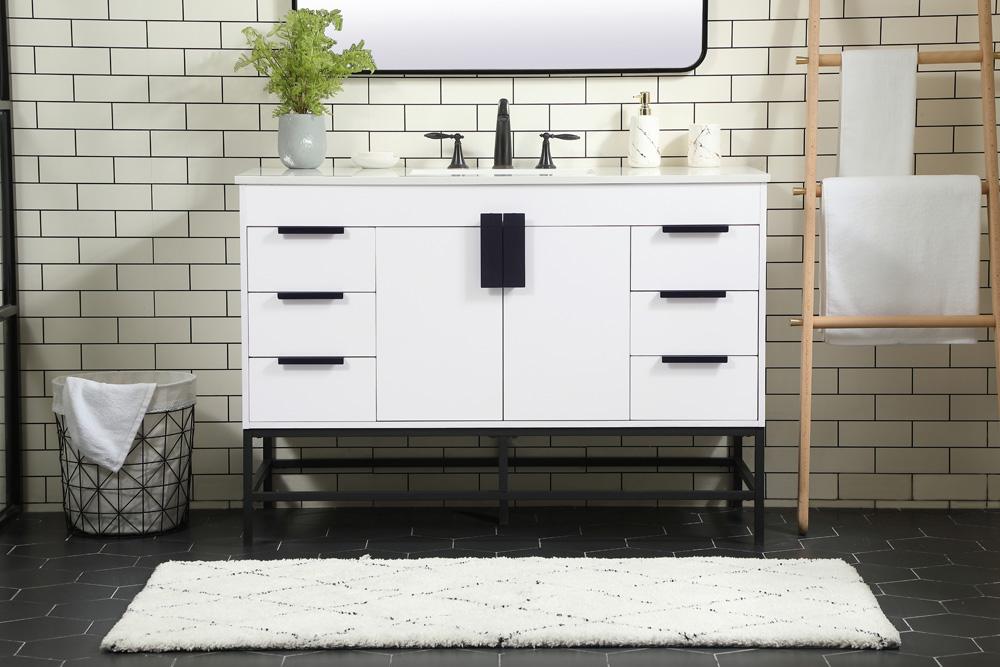 Elegant Furniture & Lighting - Eugene 48 inch Single bathroom vanity in white - VF488W48MWH veiw 2