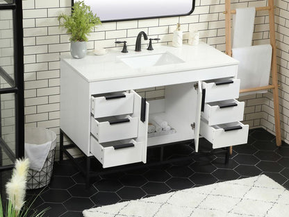 Elegant Furniture & Lighting - Eugene 48 inch Single bathroom vanity in white - VF488W48MWH veiw 4