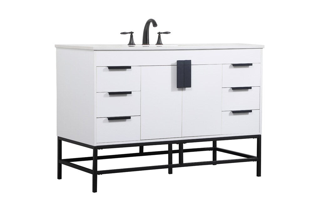 Elegant Furniture & Lighting - Eugene 48 inch Single bathroom vanity in white - VF488W48MWH veiw 8