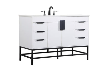 Elegant Furniture & Lighting - Eugene 48 inch Single bathroom vanity in white - VF488W48MWH veiw 8