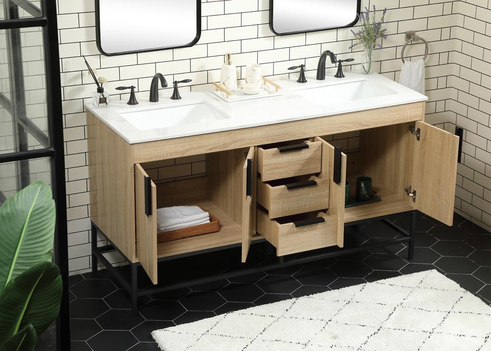 Elegant Furniture & Lighting - Eugene 60 inch double bathroom vanity in mango wood - VF48860DMW veiw 4