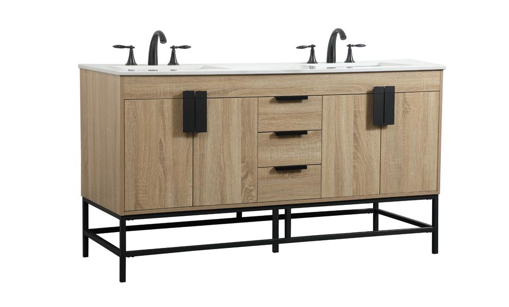 Elegant Furniture & Lighting - Eugene 60 inch double bathroom vanity in mango wood - VF48860DMW veiw 8