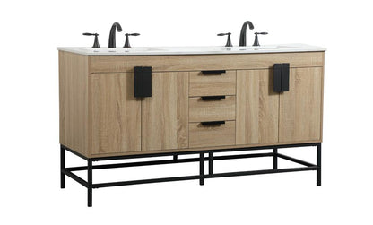 Elegant Furniture & Lighting - Eugene 60 inch double bathroom vanity in mango wood - VF48860DMW veiw 8