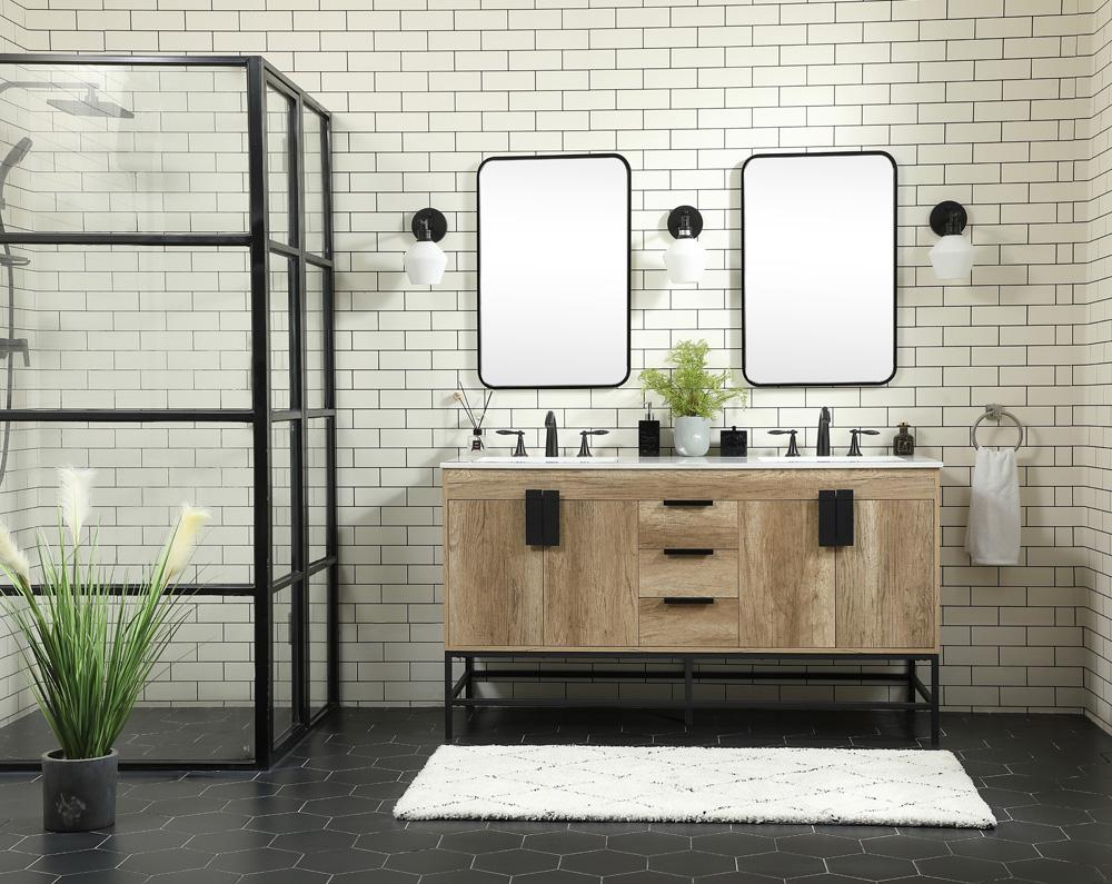 Elegant Furniture & Lighting - Eugene 60 inch double bathroom vanity in natural oak - VF48860DNT veiw 5