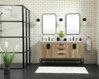Elegant Furniture & Lighting - Eugene 60 inch double bathroom vanity in natural oak - VF48860DNT veiw 5