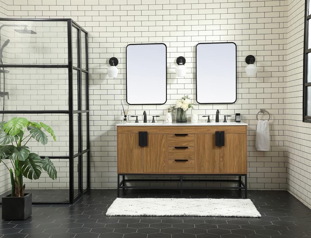 Elegant Furniture & Lighting - Eugene 60 inch double bathroom vanity in walnut brown - VF48860DWB veiw 5