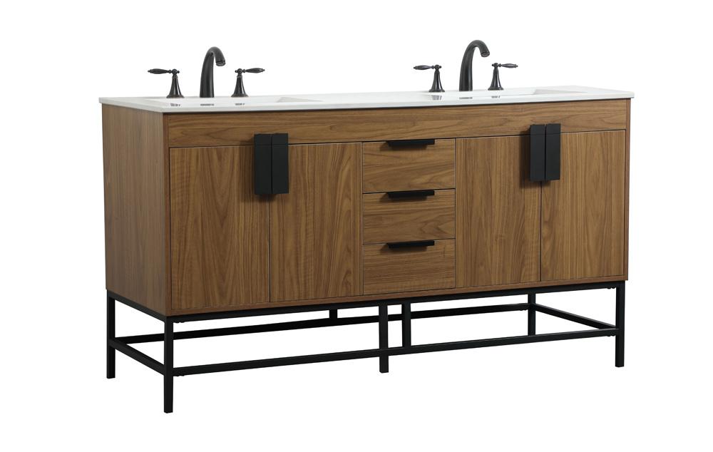 Elegant Furniture & Lighting - Eugene 60 inch double bathroom vanity in walnut brown - VF48860DWB veiw 8