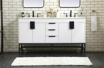 Elegant Furniture & Lighting - Eugene 60 inch double bathroom vanity in white - VF48860DMWH veiw 2