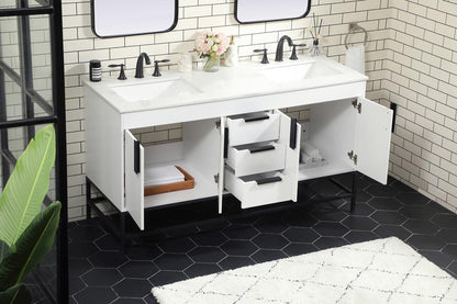 Elegant Furniture & Lighting - Eugene 60 inch double bathroom vanity in white - VF48860DMWH veiw 4